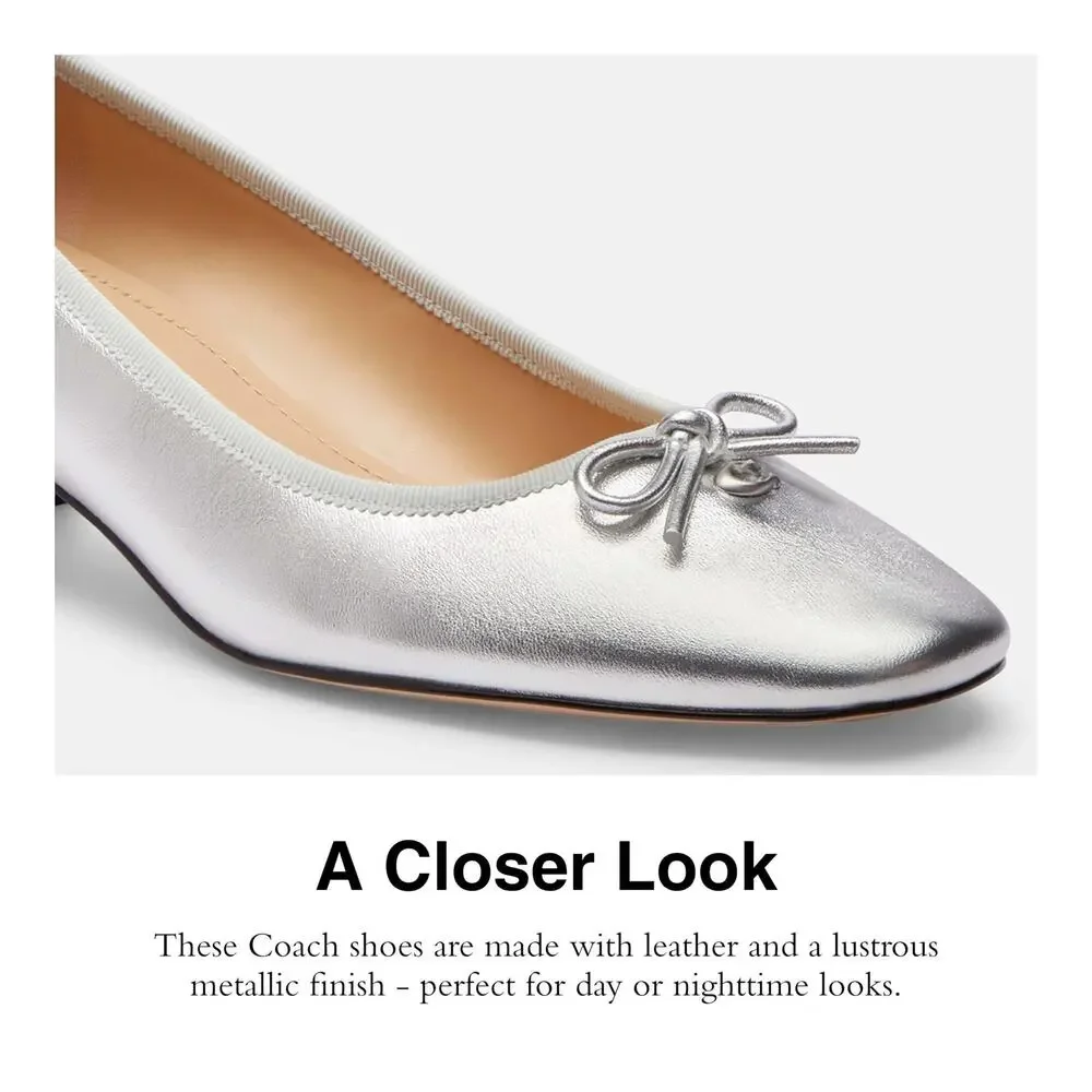 COACH WOMEN'S CU224 SLV 10 B AVA METALLIC LTH SILVER 10 B